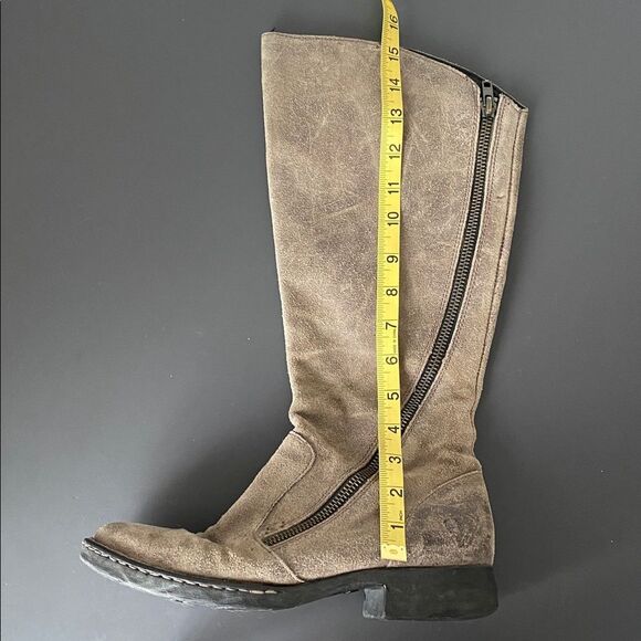 Born Women’s Tan Distressed Suede Leather Boots Side Zipper US Sz 8.5 Boho Chic main image 8